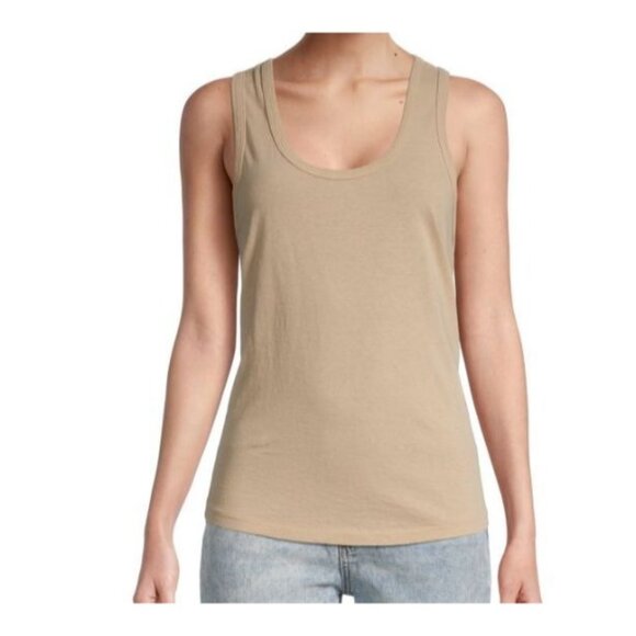 Re/Done X Hanes Relaxed Cotton Beach Tank Sand M - Picture 1 of 4